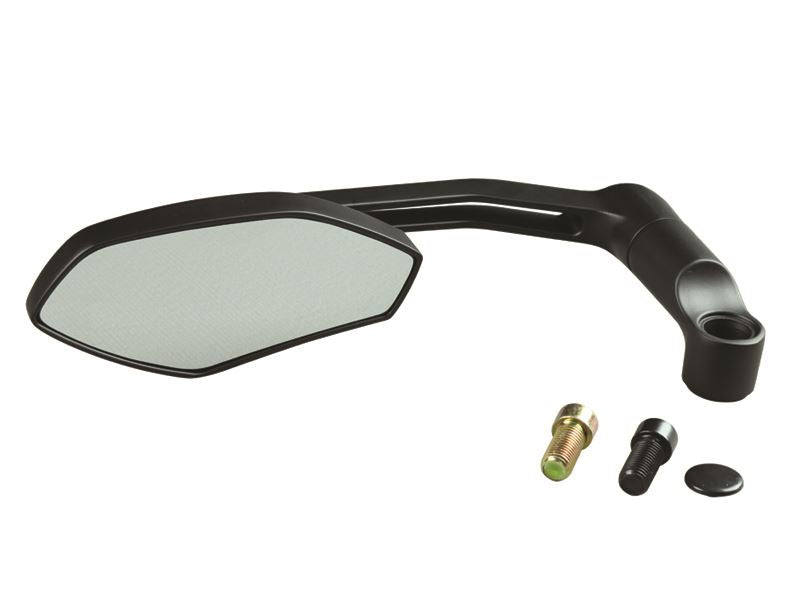 Flat Low Mirror, Black, M10-P1.25, Lance Type 2/Left Side