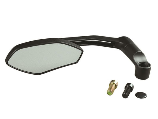 Flat Low Mirror, Black, M10-P1.25, Lance Type 2/Left Side