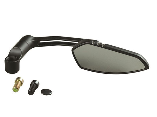 Flat Low Mirror, Black, M10-P1.25, Wing Type/Right Side