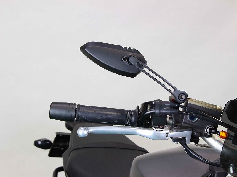Flat Low Mirror, Black, M10-P1.25, Wing Type/Right Side
