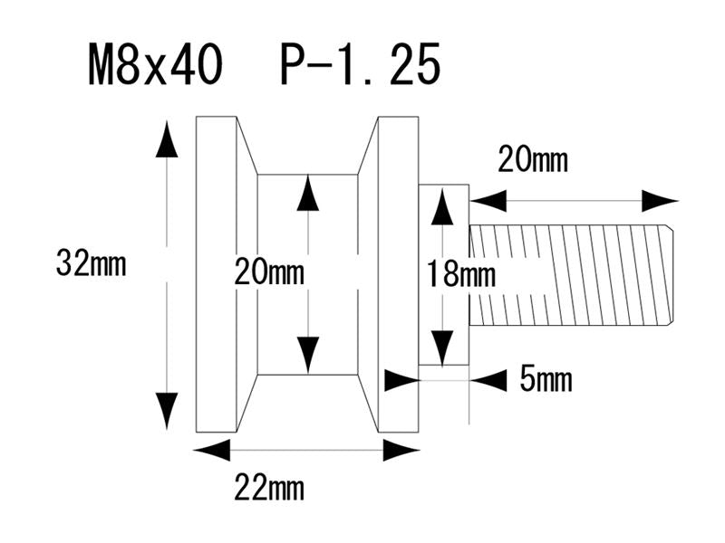 レーシングスタンドフック マットブラック M8 2個入り