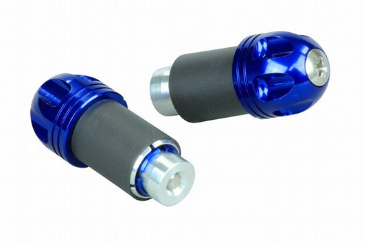 NASAタイプアルミバーエンド ブルー 汎用 ハンドル用