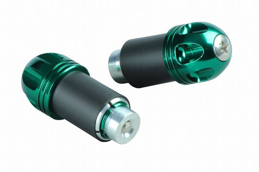 NASAタイプアルミバーエンド ダークグリーン 汎用 ハンドル用