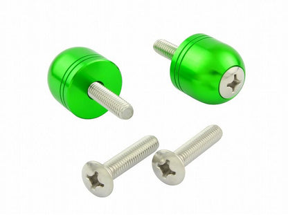 Aluminum Bar End Caps, Lime Green, M6 for Honda