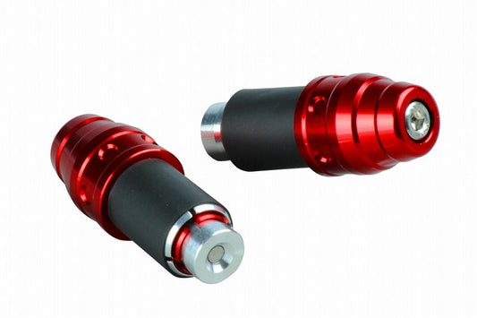 Embossed Aluminum Bar End Caps, Red, Universal