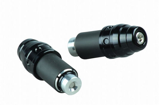 Embossed Aluminum Bar End Caps, Black, Universal