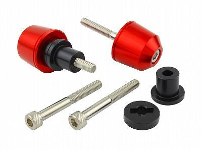 ソリッドバーエンド M6 レッド カワサキ用