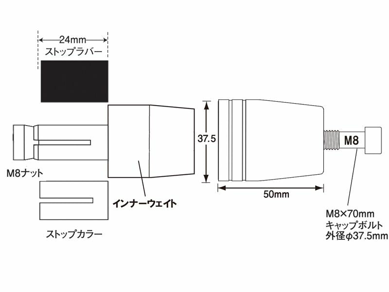 ウルトラヘビーバーエンド タイプ1(マットカラー) マットレッド 汎用