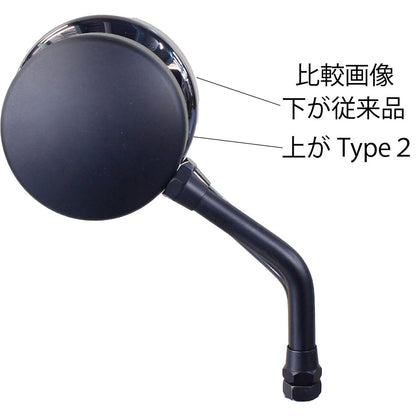 Machine Z2 Type Mirror Short Stay Matte Black M10 Left/Right Common 1pc.