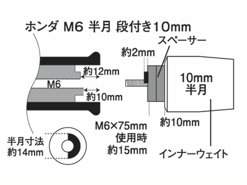 ウルトラヘビーバーエンド インナー インナー一式 M6 ホンダ用 補修部品