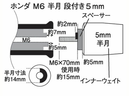 ウルトラヘビーバーエンド インナー インナー一式 M6 ホンダ用 補修部品