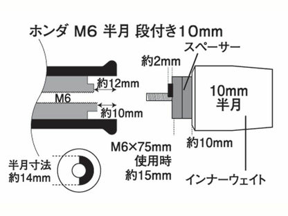 ウルトラヘビーバーエンド タイプ1(マットカラー) マットレッド M6 ホンダ/スズキ用