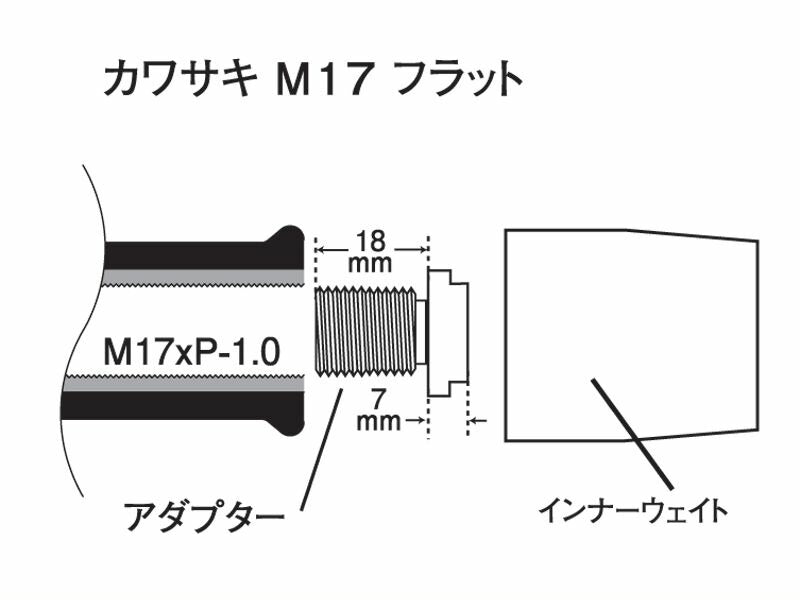 ウルトラヘビーバーエンド タイプ1(マットカラー) マットチタン M17 カワサキ用