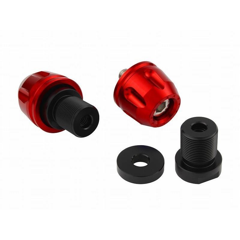 Billet Revolver Ends Red M17 Kawasaki Vehicles Left and Right Set