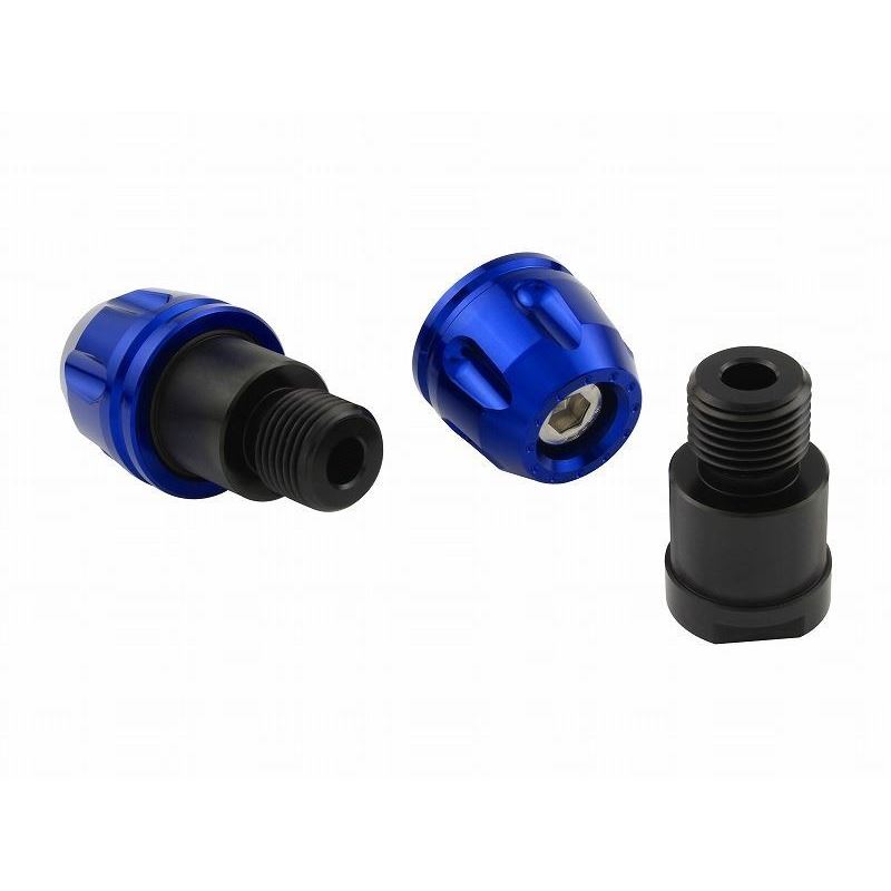 ビレットリボルバーエンド ブルー M16 ヤマハ車 左右セット