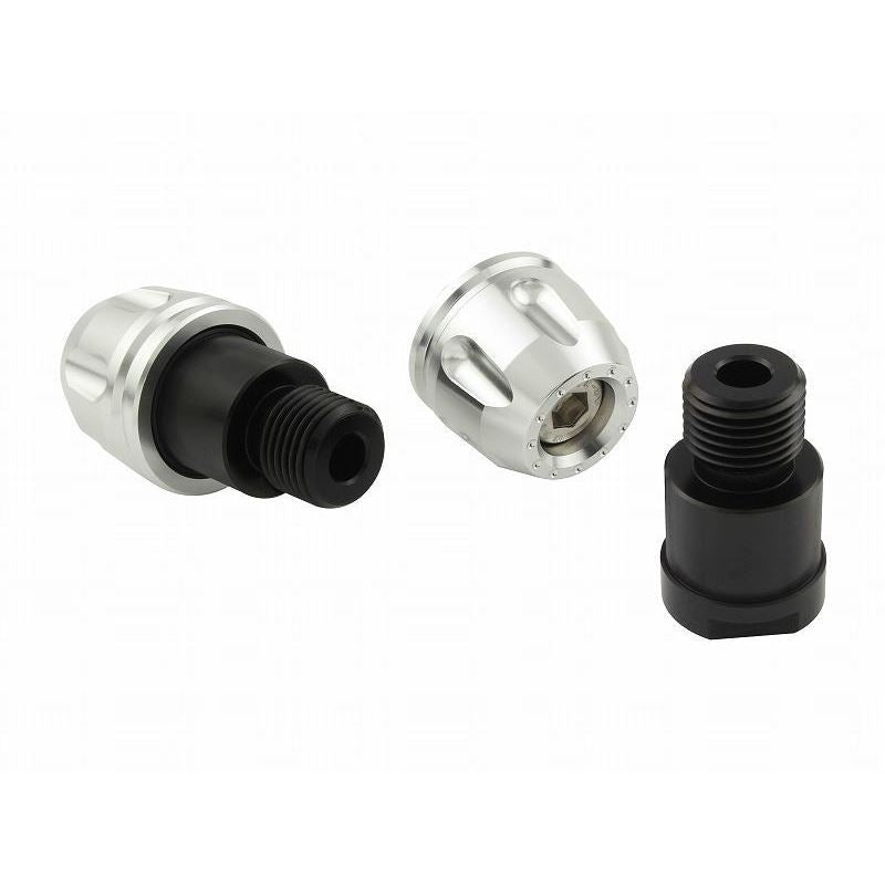 Billet Revolver Bar Ends - Silver M16 Yamaha (Pair)