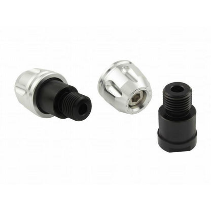Billet Revolver Bar Ends - Silver M16 Yamaha (Pair)
