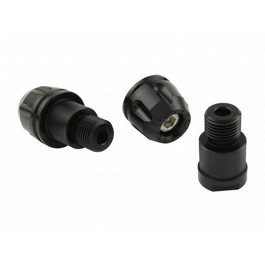 Billet Revolver Bar Ends, Black M16, Yamaha, Left and Right Set