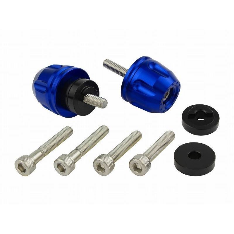 Billet Revolver Bar Ends Blue M6 Honda/Suzuki Models Left and Right Set