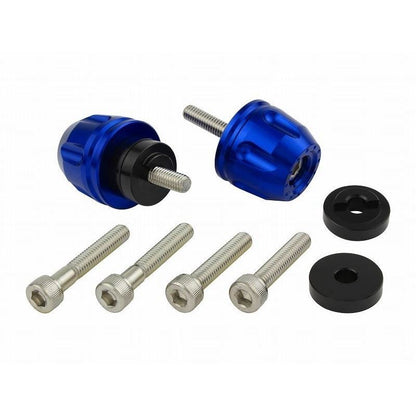 Billet Revolver Bar Ends Blue M6 Honda/Suzuki Models Left and Right Set