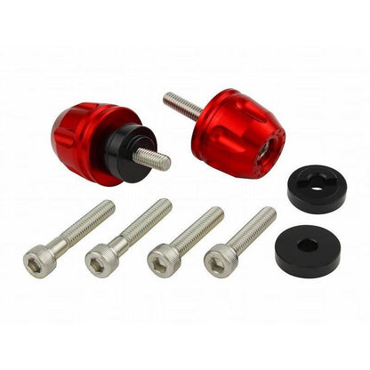 Billet Revolver Bar Ends - Red M6 - Honda/Suzuki - Set of Left and Right
