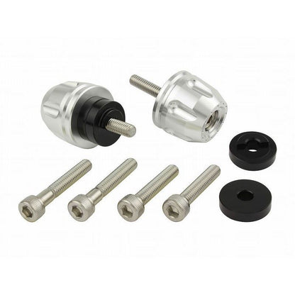 Billet Revolver Bar Ends Silver M6 Honda/Suzuki Models Left and Right Set