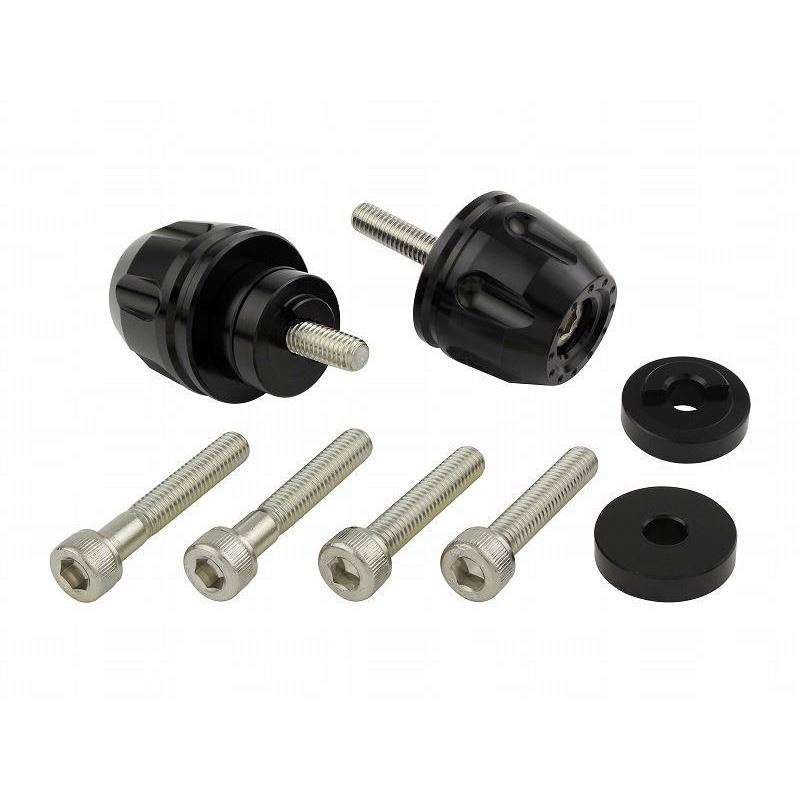 Billet Revolver Bar Ends Black M6 for Honda/Suzuki Vehicles (Left and Right Set)