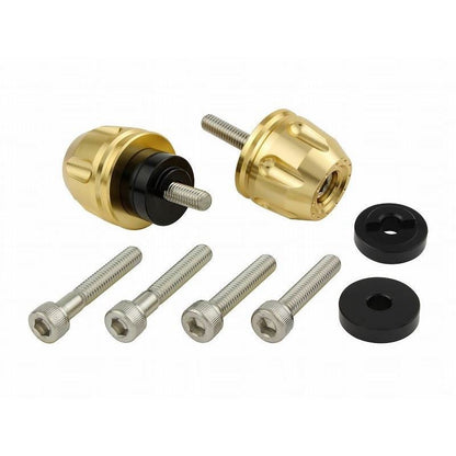 Billet Revolver Bar Ends Champagne Gold M6 Honda/Suzuki Models (Left/Right Pair)