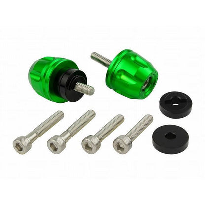 Billet Revolver Bar Ends Lime Green M6 Honda/Suzuki Models Left and Right Set