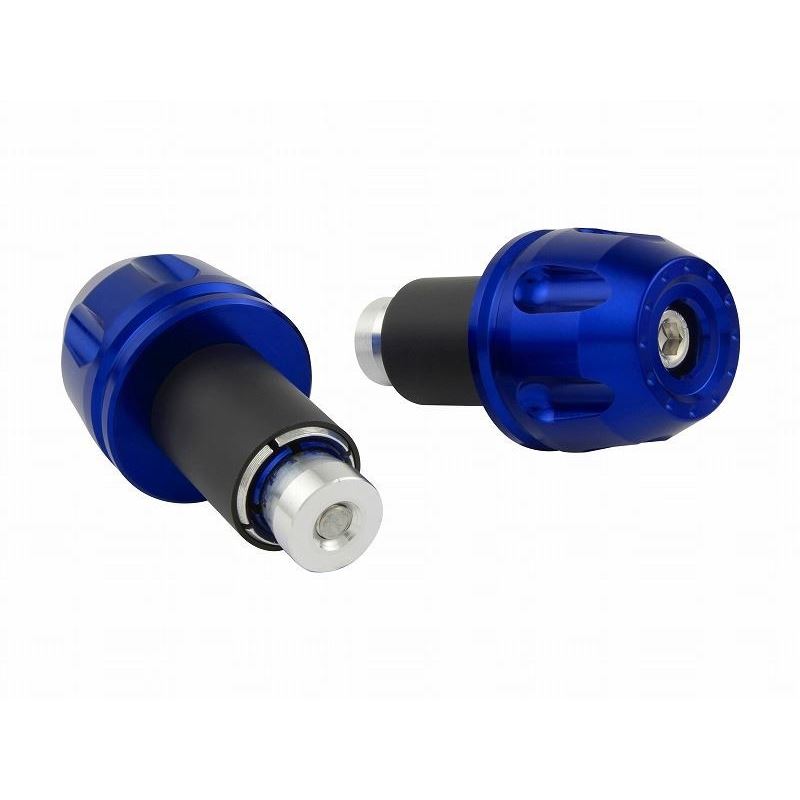 Billet Revolver Bar Ends, Universal, Blue, 14mm-19mm, Left and Right Set