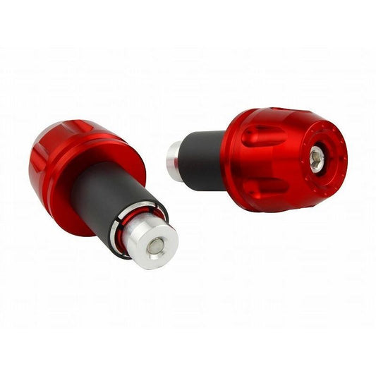 Billet Revolver Bar Ends Universal Red 14mm-19mm Left and Right Set