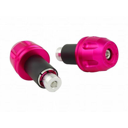 Billet Revolver Bar Ends Universal Pink 14mm-19mm Left and Right Set