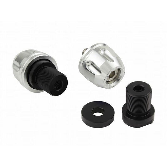 Billet Revolver Bar Ends Silver M8 Kawasaki Left and Right Set