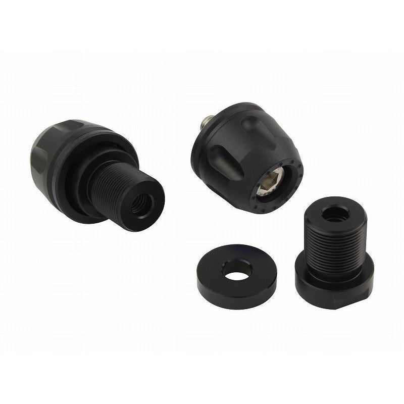 Billet Revolver Bar Ends Matte Black M8 Kawasaki Vehicles Left and Right Set