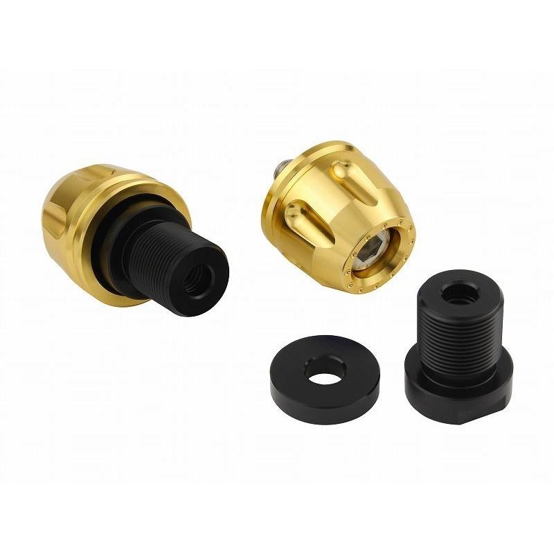 Billet Revolver Ends Champagne Gold M6 Kawasaki Models Left and Right Set