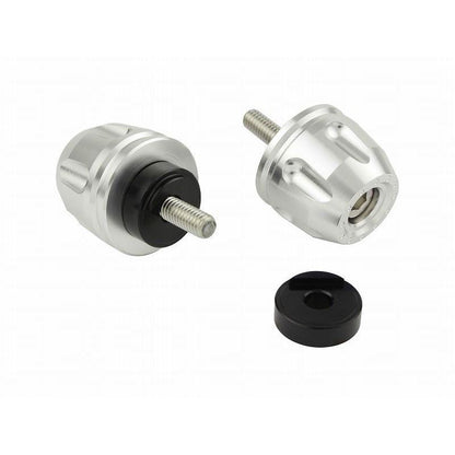Billet Revolver Bar Ends, Silver, M6, Yamaha, Pair