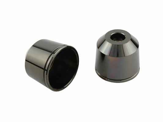 Outer Cover, One Side, Mid-Weight Bar End M6, Black Chrome, 1 pc., Replacement Part