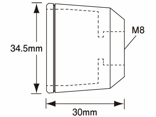 Outer Cover, One Side, Mid-weight Bar End M6, Black, 1 pc., Replacement Part
