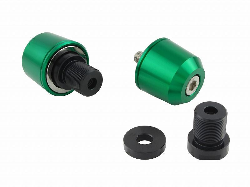 Middleweight Bar Ends, Dark Green, M17, for Kawasaki