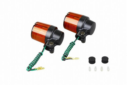 キャストウインカー ブラック/オレンジ シングル球/スーパーバイクタイプ 2個入り