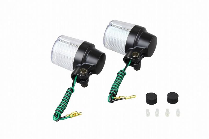 キャストウインカー ブラック/クリアー シングル球/スーパーバイクタイプ 2個入り