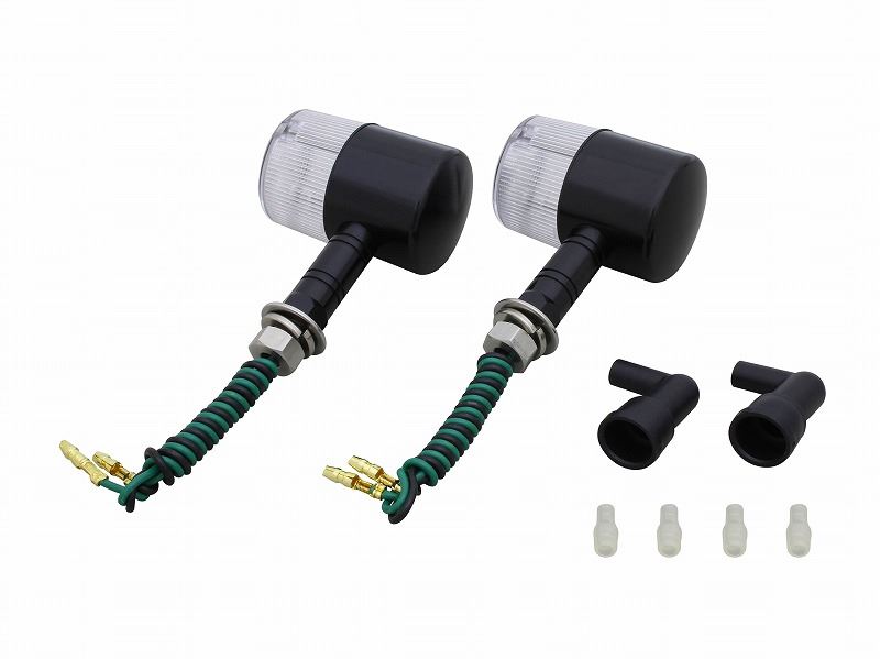 Middle Machine Turn Signal Long Stay Black/Clear Single Bulb/Type 71 2pcs