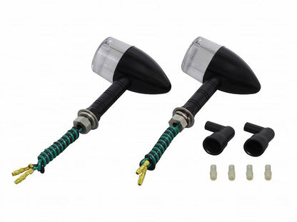 Middle Machine Winker Super Long Stay Black/Clear Single Bulb/Bullet Type 2 Pieces