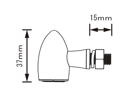 アルミバレットウインカー ブラック/スモーク 2個入り