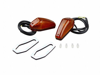 貼り付けウインカー エアロシャープミニタイプ シングル球 12V15Wバルブ付 2個入り オレンジレンズ