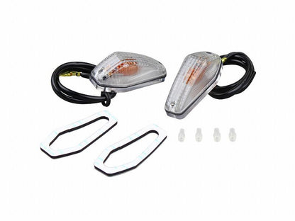 貼り付けウインカー エアロシャープミニタイプ シングル球 12V15Wバルブ付 2個入り クリアーレンズ