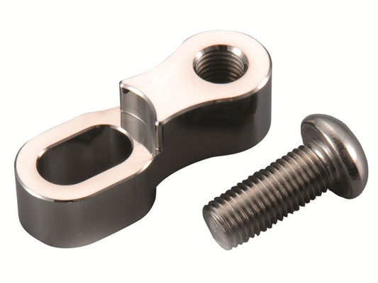Offset Mirror Adapter M10 Right-Hand Thread P-1.25 Bolt Included, 1 Piece, Chrome