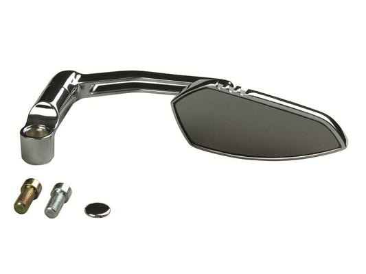 Flat Rearview Mirror Wing Type Right Side Chrome