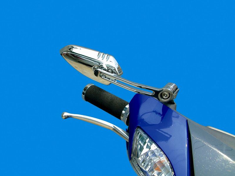 Flat Rearview Mirror Wing Type Right Side Chrome