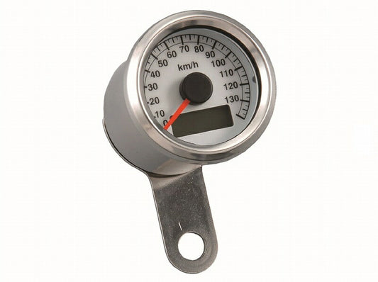 LEDバックライトミニミニスピードメーターステッピン 140km表示 ホワイトパネル